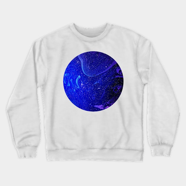 Circular Dark Blue Marble Crewneck Sweatshirt by Art Designs